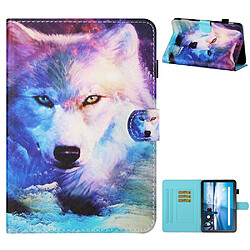 Etui en PU impression de motifs avec support et porte-cartes Loup pour votre Lenovo Tab M10 TB-X605F/X505F