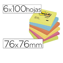 Notes Adhésives Post-it 654-TFEN 76 x 76 mm A7 Standard (6 Unités)