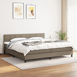 Maison Chic Lit adulte- Lit + matelas,Sommier à lattes de lit avec matelas Taupe 200x200 cm Tissu -GKD84498