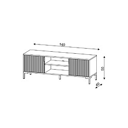 Avis Vivaldi Meuble TV Flinn FL02 2D Blanc/Blanc Mat