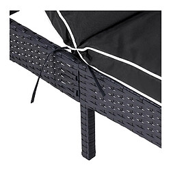 Acheter Helloshop26 Bain de soleil en rotin 193 x 60 x 90 jardin dossier réglable noir 14_0007449