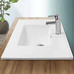 Ecd Germany Vasque encastré lavabo évier salle de bain en céramique blanc 810 x 465 x 175 mm