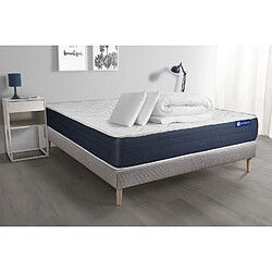 ACTISOM Pack prêt à dormir matelas Latex et Mémoire de forme ACTILATEX SLEEP 140x200 cm + sommier KIT gris + 2 oreillers + couette