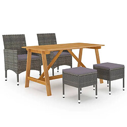 Maison Chic Ensemble de salle à manger de jardin 5 pcs,Table et chaises d'extérieur Gris -GKD300245