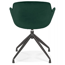 Mes Chaise repas rotative 54x59x80 cm en velours vert foncé - GUIDO pas cher