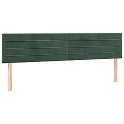 vidaXL Têtes de lit 2 pcs Vert foncé 100x5x78/88 cm Velours