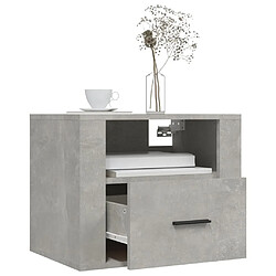 Avis Maison Chic Lot de 2 Tables de Chevet murales - Tables de Nuit Gris béton 50x36x40 cm