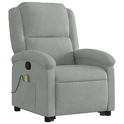 Avis vidaXL Fauteuil de massage inclinable Gris clair Velours