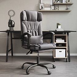 vidaXL Fauteuil inclinable de bureau Gris Similicuir