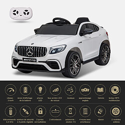 Homcom Voiture véhicule électrique enfants 12 V 35 W V. max. 3 Km/h télécommande effets sonores + lumineux blanc Mercedes GLC AMG