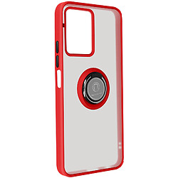 Avizar Coque pour Vivo Y16 bi-matière bague métallique support Vidéo Rouge