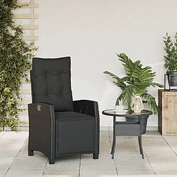 Avis Maison Chic Chaise inclinable de jardin et repose-pied pour relax noir résine tressée -GKD30465