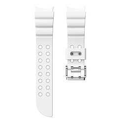 Avis Bracelet de montre en silicone 20MM compatible Samsung Galaxy Watch5/4 Classic (Blanc)