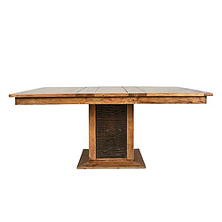 BOIS & CHIFFONS Table à manger carrée bois sculpté bicolore 130 "Acacia Maya"