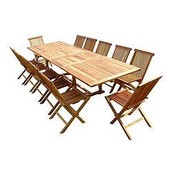 C&L Jardin KALOA 12C Ensemble de jardin en teck huilé KALOA 12 chaises JUMAK