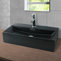 ML-Design lavabo noir mat, 600x365x130 mm, rectangulaire, céramique