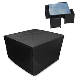 Wewoo Anti-UV Étanche à la poussière noir Tissu Chaises de Table Pliante Housse de Protection Extérieure Meubles Set Couverture, Taille: 123 * 123 * 74 cm