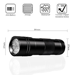 Avis INF Lampe de poche UV noire avec 12 LED 395 nm