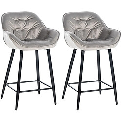 Non Lot de 2 tabourets de bar Gibson velours