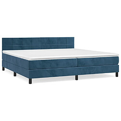 Maison Chic Lit Adulte - Lit simple Lit à sommier tapissier et matelas moelleux - Meuble de Chambre - Bleu foncé 200x200cm Velours -MN41304