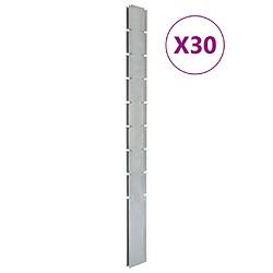 vidaXL Poteaux de clôture 30 pcs argenté 220 cm acier galvanisé