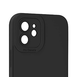 Avizar Coque pour iPhone 12 Silicone Mat Protection Caméra Noir