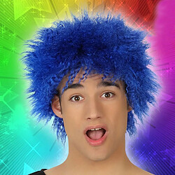 Totalcadeau Perruque cheveux bouclés article de fêtes Couleur - Bleu pas cher