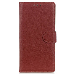 Etui en PU texture litchi, anti-rayures, antichoc avec support marron pour votre Honor 50