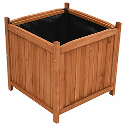 Maison Chic Jardinière,Bac à fleurs - pot de fleurs surélevées 2 pcs 50x50x50 cm Bois de sapin -GKD21998