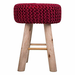 Tabouret Alexandra House Living Bordeaux Bambou Éponge Bois MDF 32 x 44 x 32 cm