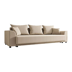 Acheter Vente-Unique Canapé 3 places convertible en tissu beige NESSARO