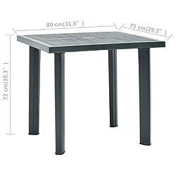 vidaXL Table jardin 80x75 - Plastique vert pas cher