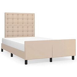 Maison Chic Lit adulte - Cadre Structure de lit avec tête de lit Contemporain Cappuccino 120x200 cm Similicuir -MN59119