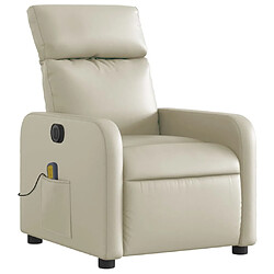 Avis Maison Chic Fauteuil Relax pour salon, Fauteuil de massage inclinable électrique crème similicuir -GKD11405