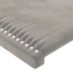 Maison Chic Tête de lit moderne avec oreilles pour chambre - Décoration de lit Gris clair 103x16x78/88 cm Velours -MN16564 pas cher