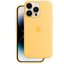 Apple Coque MagSafe Original pour iPhone 14 Pro Max Silicone Toucher Doux Jaune