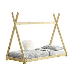 Lit de Tipi pour Enfant Onejda Bois Naturel 200 x 90 cm [en.casa]