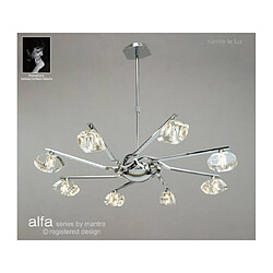 Luminaire Center Suspension Alfa 8 Ampoules G9, chrome poli