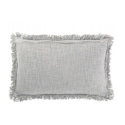 Dansmamaison Coussin Frange Coton Velours Bleu