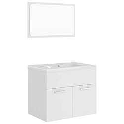 Maison Chic Ensemble de meubles de salle de bain,Armoire rangement Bain Blanc Aggloméré -MN45670