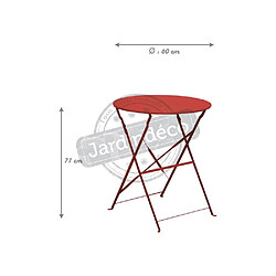 ALIZÉ Table ronde en acier 60 cm Cuba rouge.