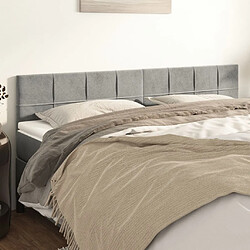 Maison Chic Lot de 2 Têtes de lit design pour chambre - Décoration de lit Gris clair 90x5x78/88 cm Velours -MN94306