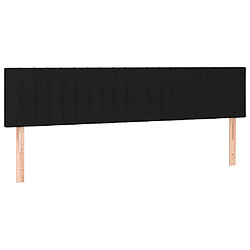 vidaXL Têtes de lit 2 pcs Noir 100x5x78/88 cm Tissu