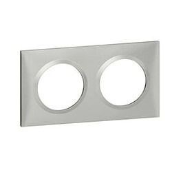 plaque legrand dooxie - 2 postes - aluminium - legrand 600852