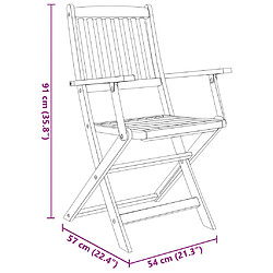 vidaXL Ensemble à manger d'extérieur pliable 7pcs Bois d'acacia solide pas cher