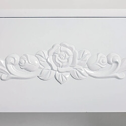 Avis Mobili Rebecca Cadre Cheminée Décoratif Florale Bois Blanc Rustique 98x97x22,5