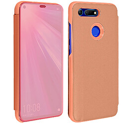 Avis Avizar Housse Honor View 20 Étui Miroir Clapet translucide Stand Vidéo rose gold