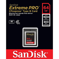 Acheter Carte SanDisk Extreme PRO CFexpress Type B - SANDISK - 64 Go - Jusqu'à 1 700 Mo/s - Pour vidéos en 4K RAW