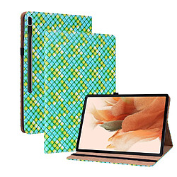 Etui en PU texture tissée multicolore avec support vert pour votre Samsung Galaxy Tab S8