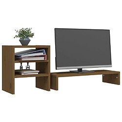 Acheter vidaXL Support de moniteur Marron miel 81x20x30 cm Bois de pin solide